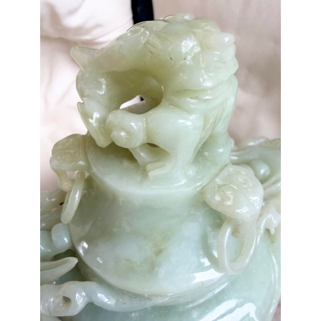 This is a beautiful Antique Chinese Celadon Jade Tripod Incense Burner with Stand & Case, circa 1910, late Qing Dynasty....