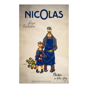 Vintage French Poster Art – “Nicolas Fines Bouteilles: Nectar Et Glou-Glou” by Naja Dransy