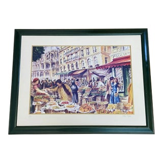 Billie Coyne "Farmers Market" Signed / Numbered Lithograph C.1993 For Sale