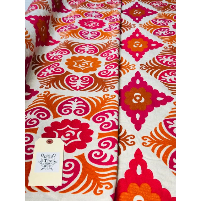 Folk Art “Suzani” Styled Embroidery – 5.5 Yards For Sale - Image 3 of 4