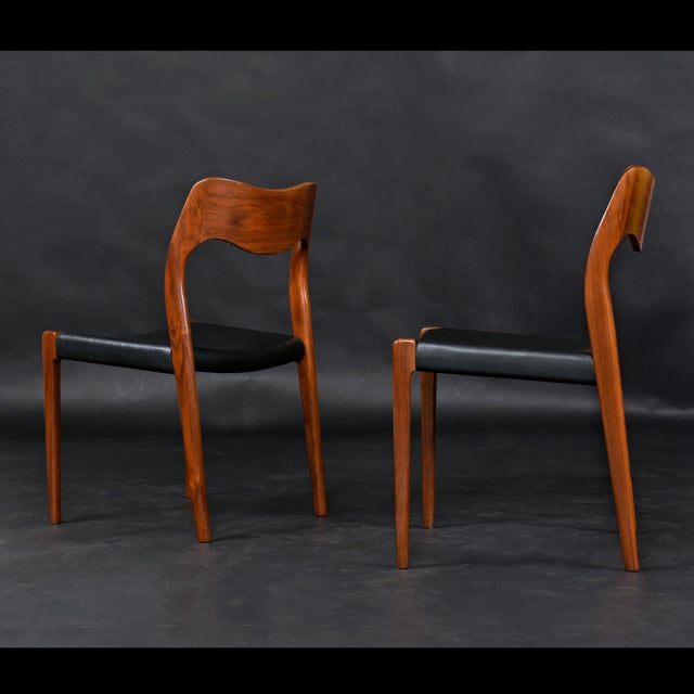Brown Set of Eight Model 71 Dining Chairs by Niels Otto Møller, Teak, 1960s For Sale - Image 8 of 17