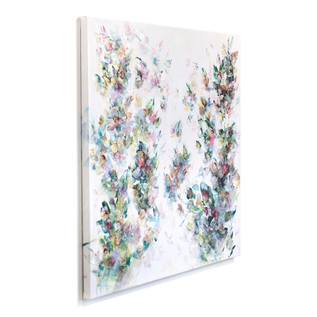 Contemporary Breath of Flowers - Original Large Textured Abstract Floral Acrylic Painting For Sale - Image 3 of 9