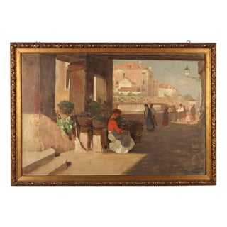 Paolo Baroni, Landscape, Oil on Canvas, Framed For Sale