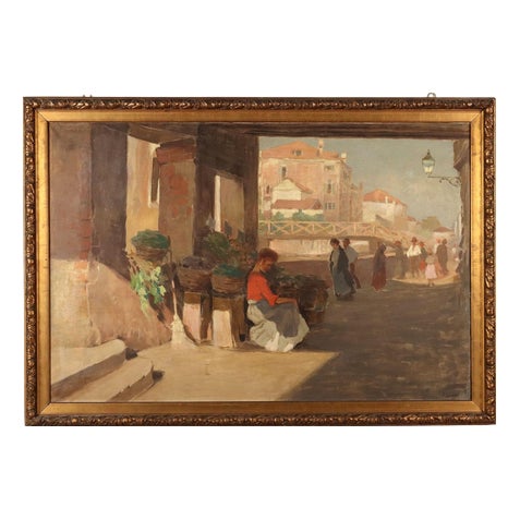 Paolo Baroni, Landscape, Oil on Canvas, Framed For Sale
