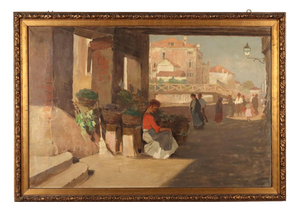 Paolo Baroni, Landscape, Oil on Canvas, Framed