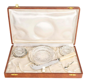 Salt and Pepper Set and Butter Dish, Set of 3