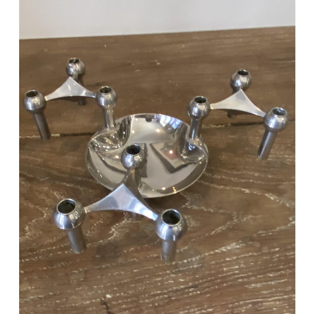 Vintage Modular Candlesticks and Bowl from Nagel, 1970, Set of 4 For Sale - Image 11 of 16
