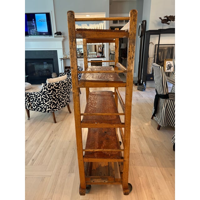Industrial Early 20th Century Rolling Industrial Factory Shoe Rack Display From Massachusetts For Sale - Image 3 of 12