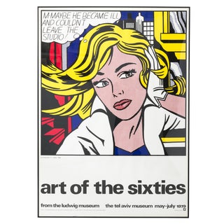 Framed 1979 Roy Lichtenstein "M...Maybe" Silkscreen Poster For Sale