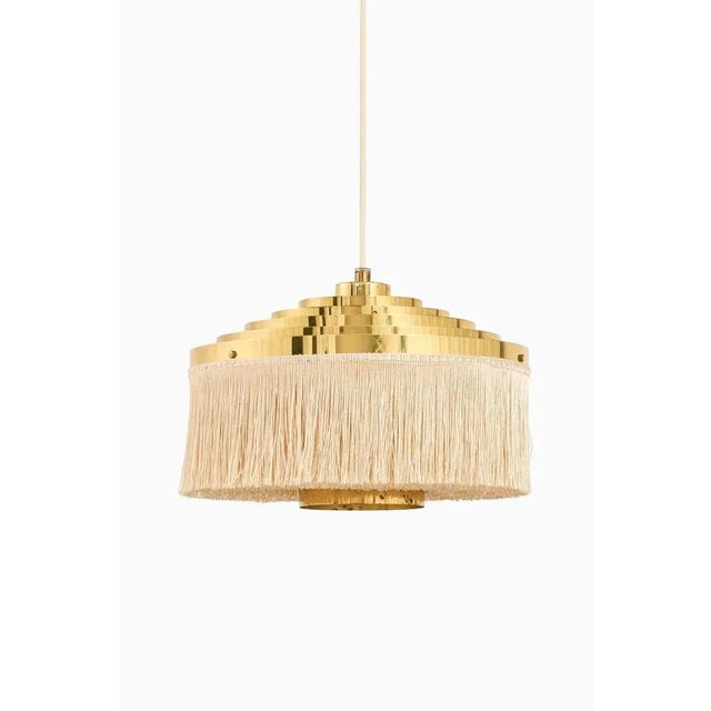 Ceiling lamp in brass and silk fringes by hans-agne jakobsson, 1950's additional information: material: brass and silk...