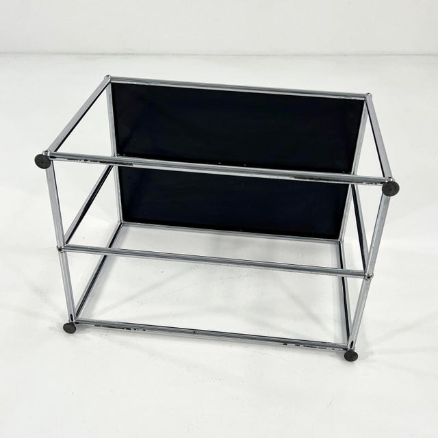 Black Low Console Table by F. Haller & P. Schärer for USM Haller, 1980s For Sale - Image 9 of 10