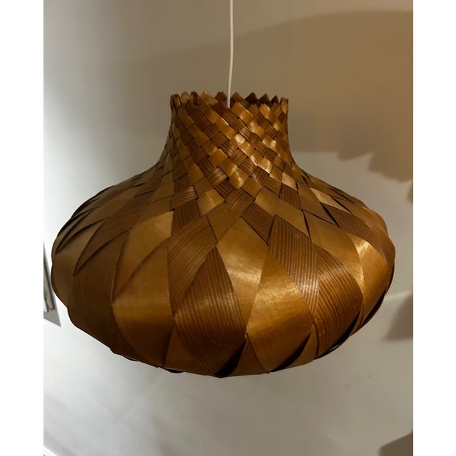 Wood Scandinavian Pine Pendant, 1960s For Sale - Image 7 of 11