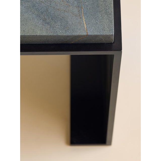 Black 1990s The Steel and Marble Side Table For Sale - Image 8 of 9