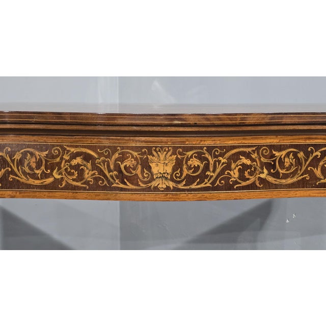Wood Sheraton Inlaid Card Table in Mahogany, 1910 For Sale - Image 7 of 16