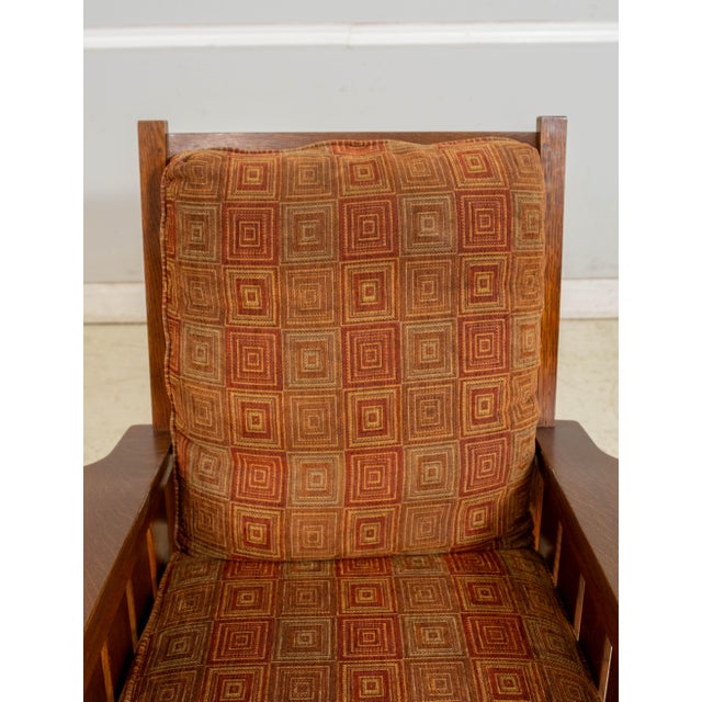 Wood Stickley Upholstered Large Mission Oak Rocking Chair For Sale - Image 7 of 18