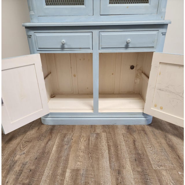 Mid 20th Century Swedish Rococo Style Painted Vitrine/Display Cabinet With Molded Bonnet Top For Sale - Image 15 of 16