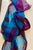 Contemporary Burberry Crinkle Silk Chiffon Scarf, Made in England, Turquoise & Purple, Lightweight Luxury For Sale - Image 3 of 9