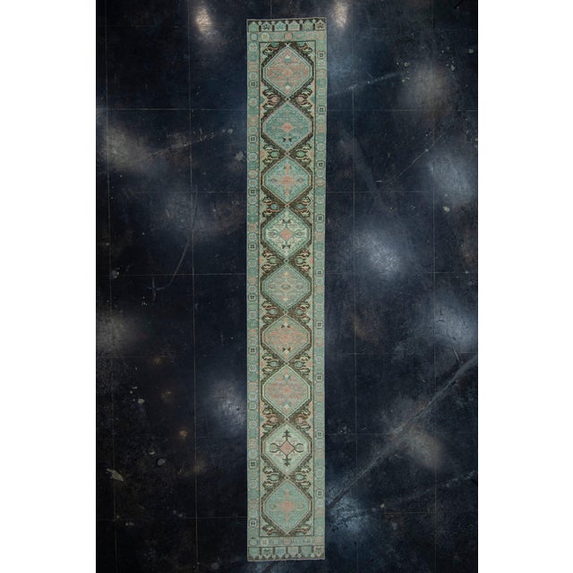 Green Turkish Oushak Rug 2'1" x 19'11" #20089 For Sale - Image 8 of 8