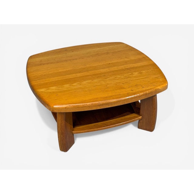1970s Dutch Modern, Brutalist Coffee Table, Oak, Netherlands, 1970s For Sale - Image 5 of 9