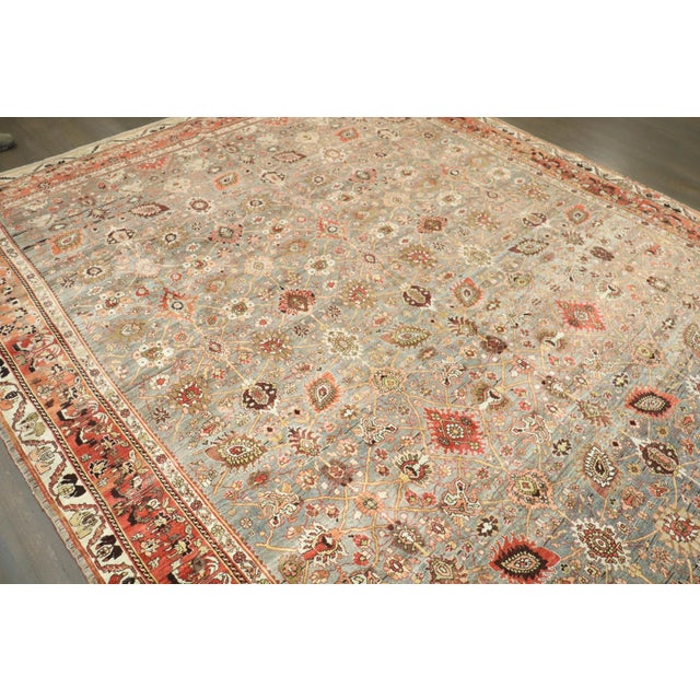 Antique Bidjar Floral Palmette Rug no. j5331 For Sale - Image 4 of 12