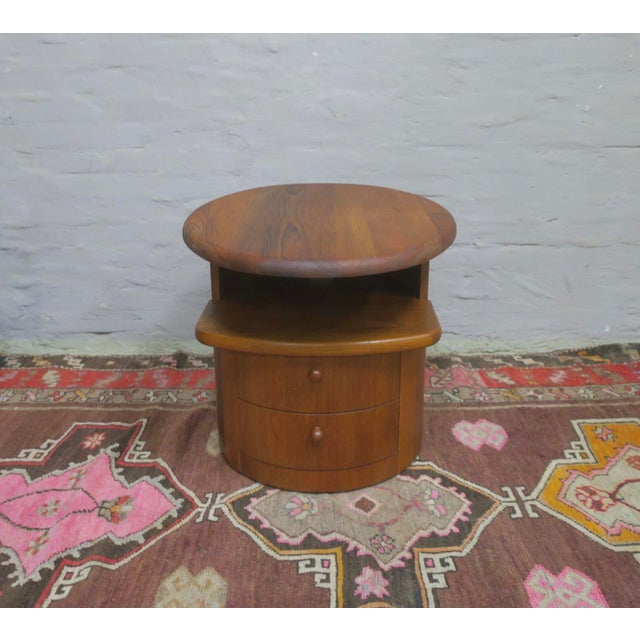 Tan Teak Oval Coffee Table with Swivel Top from Silkeborg, Denmark, 1960s For Sale - Image 8 of 11