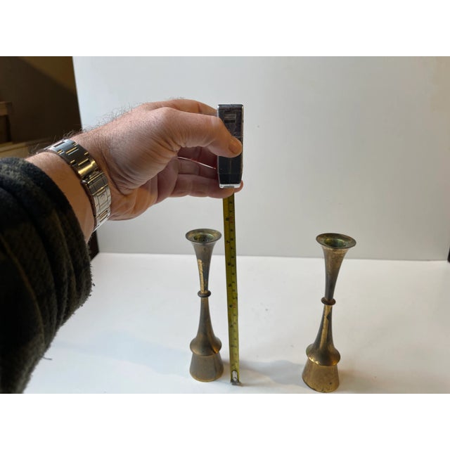 Vintage Danish Candleholders in Brass by Jens Harald Quistgaard, 1960s, Set of 2 For Sale - Image 6 of 8