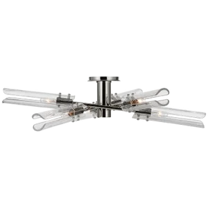 AERIN for Visual Comfort Signature Casoria XL Radial Flush Mount in Polished Nickel with Clear Glass