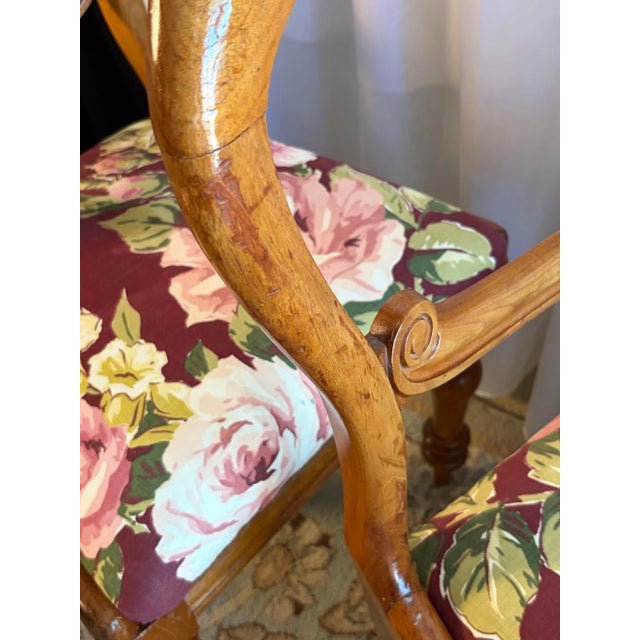 Victorian Mahogany Balloon Back Dining Chairs, Set of 4 – Floral Upholstery For Sale - Image 14 of 16