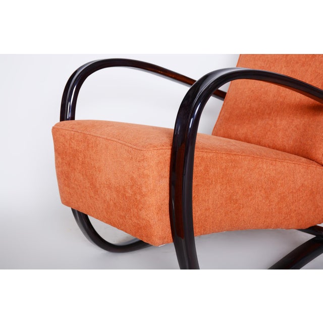 Czech Art Deco Beech Armchair attributed to J. Halabala for Up Zavody, 1930s For Sale - Image 6 of 9