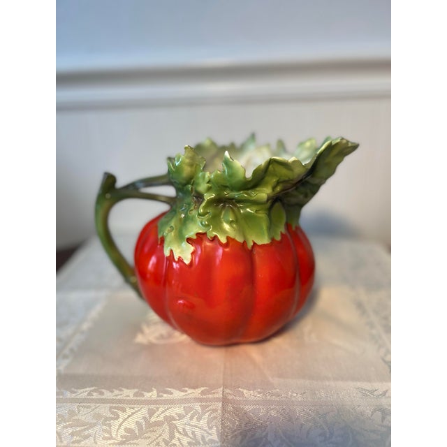 Ceramic Antique Royal Bayreuth Bavaria Pumpkin Ceramic Pitcher For Sale - Image 7 of 9
