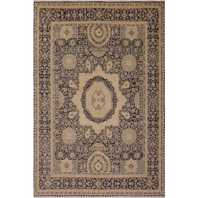 Beige 1990s Boho Chic Vintage Mamluk Wool Rug - 8′ × 9′9″ For Sale - Image 8 of 8