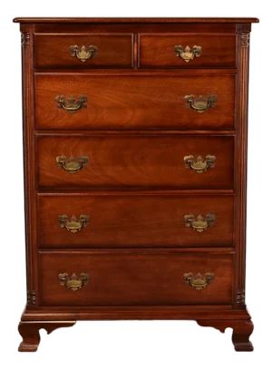 Chippendale Solid Mahogany Highboy Dresser by Kling