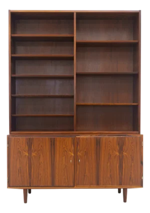 Danish Rosewood Bookcase with Sideboard by Carlo Jensen for Hundevad, 1960s
