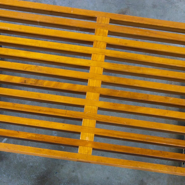 Early Mid Century Modern George Nelson Platform Bench for Herman Miller Maple Slats Black Painted Legs For Sale - Image 14 of 18