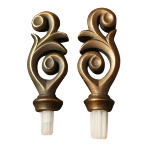 A Pair of 1980s Bronze Tone Finials