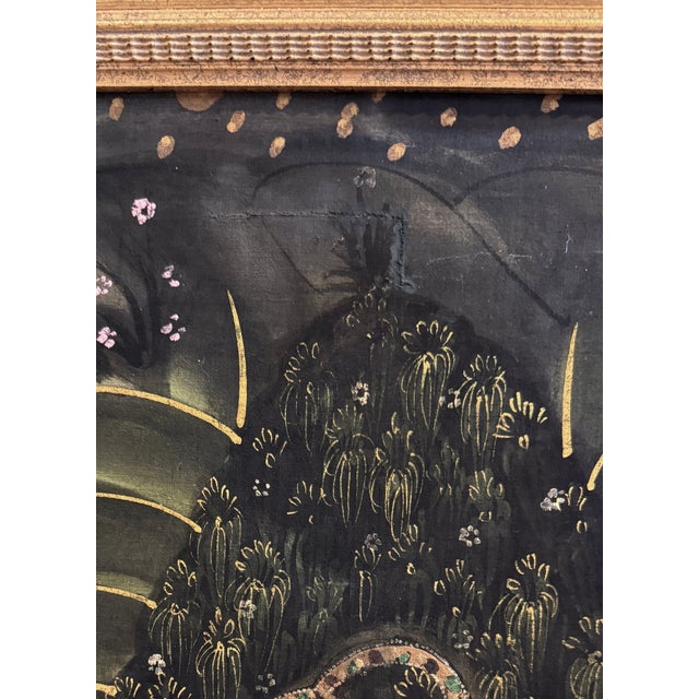 Large Indian Traditional Painting on Silk/Framed For Sale - Image 13 of 13