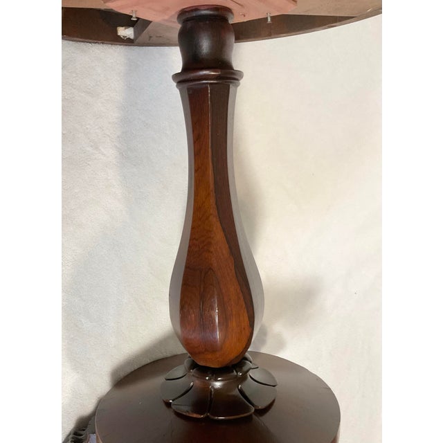 Wood Antique 1800s Rosewood Pedestal Plant Holder Removable Copper Insert, Three-Legged Lions Hairy Paw For Sale - Image 7 of 12