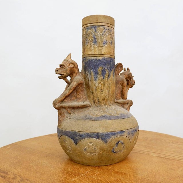 Neolithic Devil Gargoyle Vase in Terracotta, Late 19th Century-Early 20th Century For Sale - Image 4 of 12
