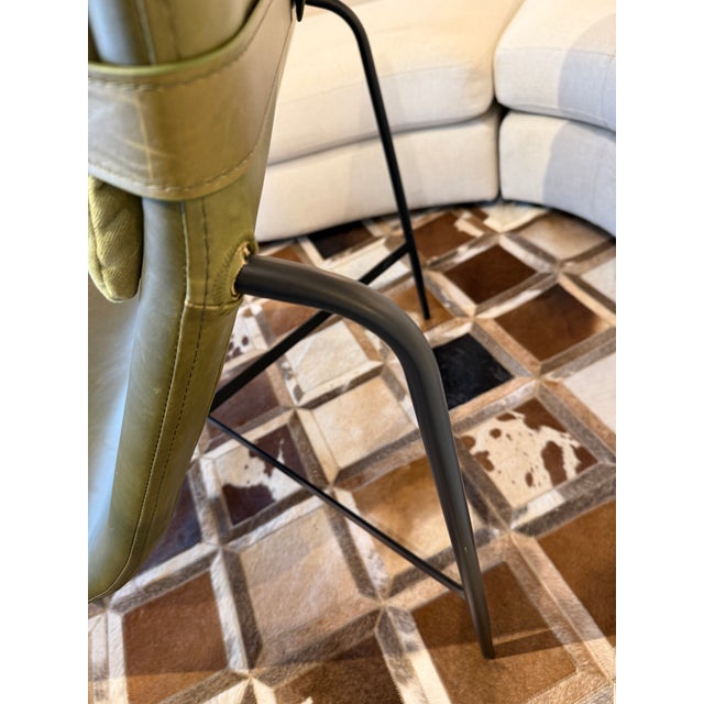 Blu Dot Deep Thought Leather Lounge Chair, Loden Green For Sale - Image 12 of 12