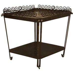 French Art Deco Diamond Accent Table or Cart