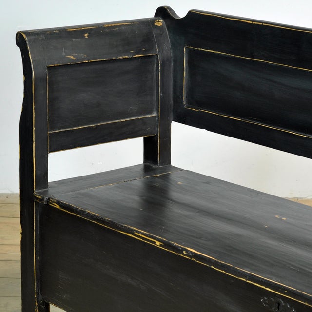Antique Pine Drop-Top Bench, 1900s For Sale - Image 6 of 15