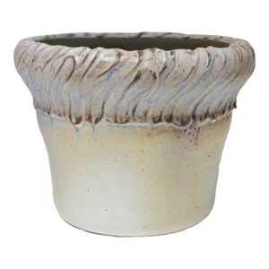 Large Vintage Architectural Incised Ceramic Planter Vase by Deanna Nichols