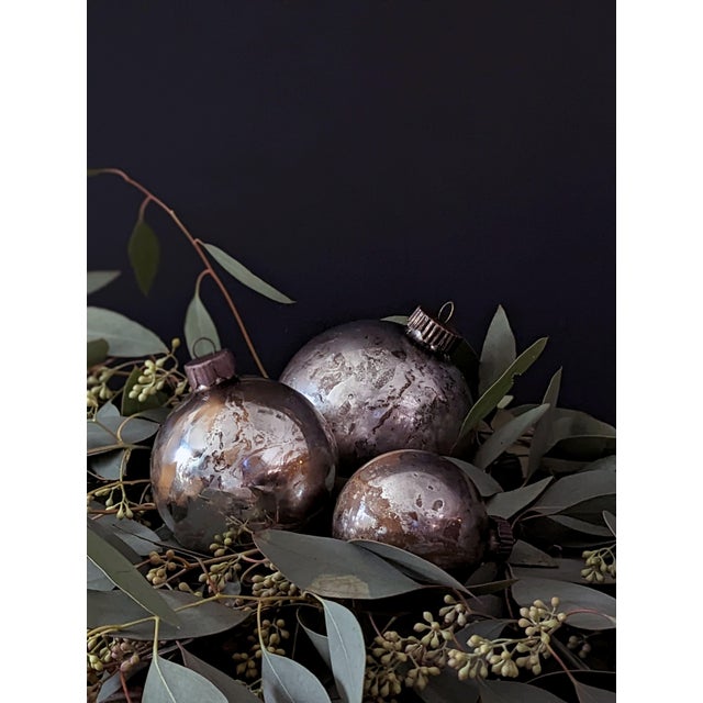 Mercury Glass Style Christmas Ornaments - Set of 4 For Sale - Image 4 of 8