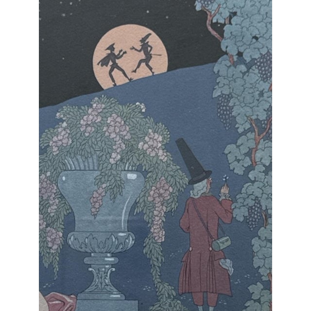 Wood George Barbier Art Deco Pochoir Illustration Fantôches, Dated 1923 For Sale - Image 7 of 12