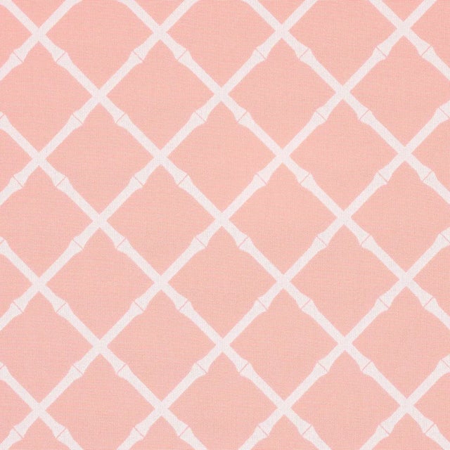 Schumacher Schumacher Bamboo Trellis Indoor/Outdoor Fabric in Pink For Sale - Image 4 of 4