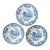 Vintage Johnson Brothers Coaching Scenes Blue Bread Plates – Set of 3 For Sale