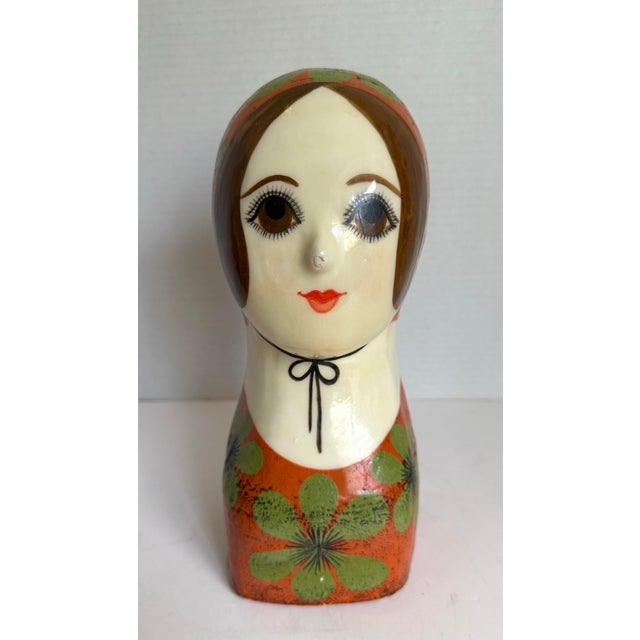 This charming vintage folk art sculpture was created by Mexican artist Gemma Taccogna and is crafted from hand-painted...