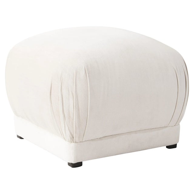 Not Yet Made - Made To Order Lyra Ottoman in Snow Luxe Velvet For Sale - Image 5 of 5
