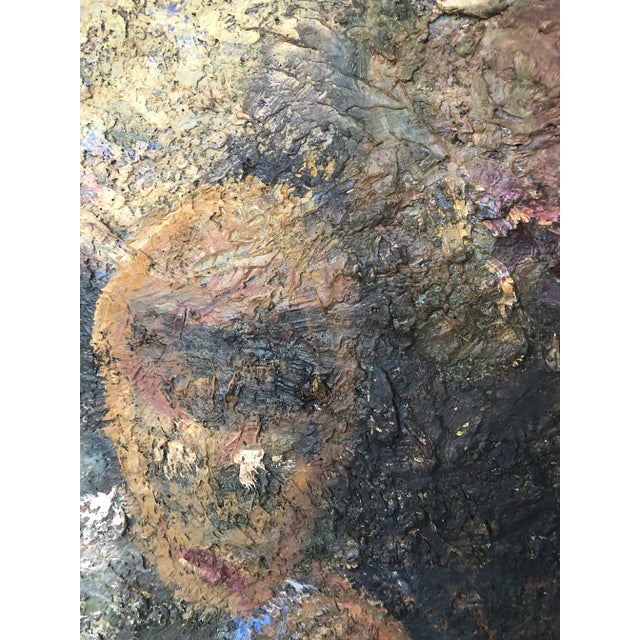 Late 20th Century Heavy Textured Abstract Oil Painting For Sale - Image 5 of 8