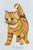 This original miniature watercolor captures the confident charm of a ginger tabby mid-stride, tail lifted with quiet...
